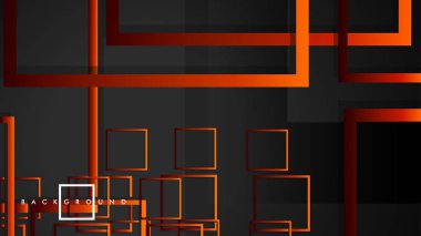 Vektör Modern Soyut Kareler Arka Planlar . siyah kırmızı turuncu degrade ile. eps 10 şablonu