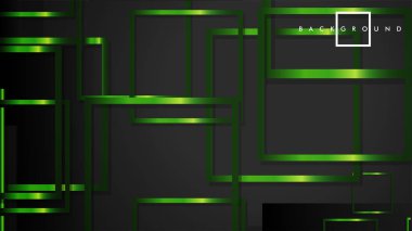 Vektör Modern Soyut Kareler Arka Planlar . siyah ve yeşil metal renk degradesi ile. eps 10 şablonu