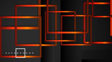 Vektör Modern Soyut Kareler Arka Planlar . siyah turuncu degrade ile. eps 10 şablonu