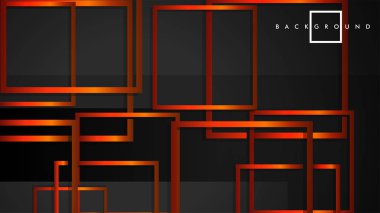 Vektör Modern Soyut Kareler Arka Planlar . siyah turuncu degrade ile. eps 10 şablonu