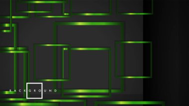 Vektör Modern Soyut Kareler Arka Planlar . siyah ve yeşil metal renk degradesi ile. eps 10 şablonu