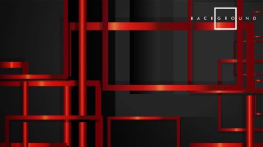 Vektör Modern Soyut Kareler Arka Planlar . siyah ve kırmızı metal renk degradesi ile. eps 10 şablonu