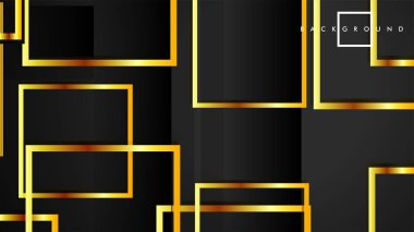 Vektör Modern Soyut Kareler Arka Planlar . siyah ve altın renk degradesi ile. eps 10 şablonu