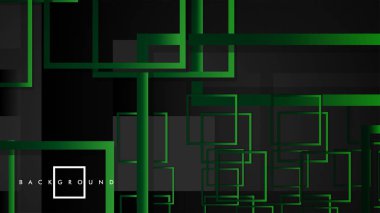 Vektör Modern Soyut Kareler Arka Planlar . siyah yeşil degrade ile. eps 10 şablonu