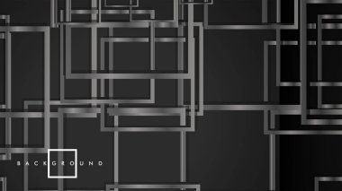 Vektör Modern Soyut Kareler Arka Planlar . siyah ve gri metal renk degradesi ile. eps 10 şablonu