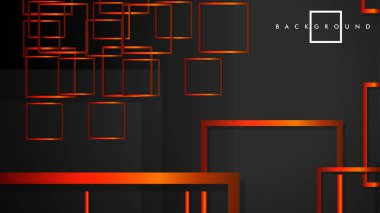 Vektör Modern Soyut Kareler Arka Planlar . siyah turuncu degrade ile. eps 10 şablonu