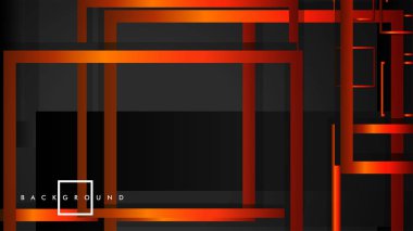 Vektör Modern Soyut Kareler Arka Planlar . siyah turuncu degrade ile. eps 10 şablonu