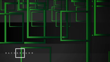 Vektör Modern Soyut Kareler Arka Planlar . siyah yeşil degrade ile. eps 10 şablonu