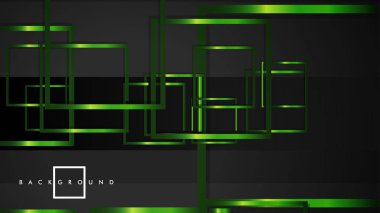 Vektör Modern Soyut Kareler Arka Planlar . siyah ve yeşil metal renk degradesi ile. eps 10 şablonu