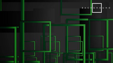 Vektör Modern Soyut Kareler Arka Planlar . siyah yeşil degrade ile. eps 10 şablonu