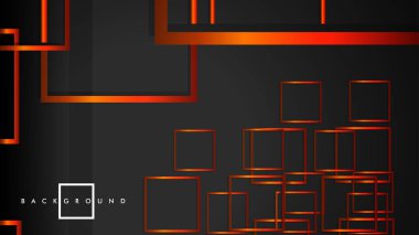 Vektör Modern Soyut Kareler Arka Planlar . siyah turuncu degrade ile. eps 10 şablonu