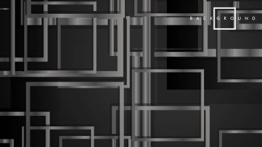 Vektör Modern Soyut Kareler Arka Planlar . siyah ve gri metal renk degradesi ile. eps 10 şablonu