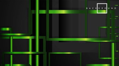 Vektör Modern Soyut Kareler Arka Planlar . siyah ve yeşil metal renk degradesi ile. eps 10 şablonu