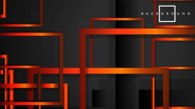 Vektör Modern Soyut Kareler Arka Planlar . siyah turuncu degrade ile. eps 10 şablonu