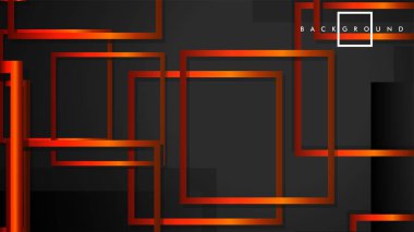 Vektör Modern Soyut Kareler Arka Planlar . siyah turuncu degrade ile. eps 10 şablonu