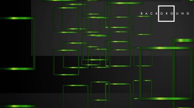 Vektör Modern Soyut Kareler Arka Planlar . siyah ve yeşil metal renk degradesi ile. eps 10 şablonu