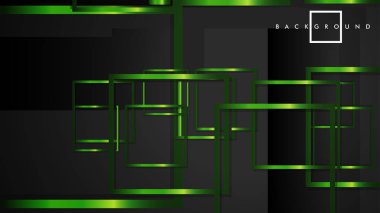 Vektör Modern Soyut Kareler Arka Planlar . siyah ve yeşil metal renk degradesi ile. eps 10 şablonu