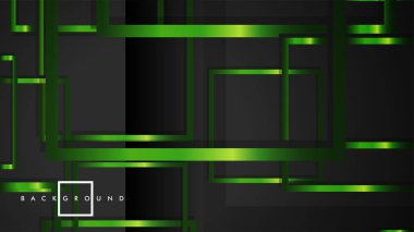 Vektör Modern Soyut Kareler Arka Planlar . siyah ve yeşil metal renk degradesi ile. eps 10 şablonu
