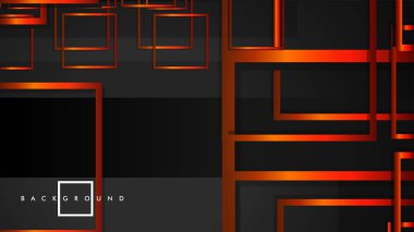 Vektör Modern Soyut Kareler Arka Planlar . siyah turuncu degrade ile. eps 10 şablonu