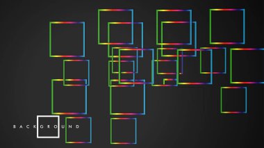 Vektör Modern Soyut Kareler Arka Planlar . siyah ve gökkuşağı renk degradesi ile. eps 10 şablonu