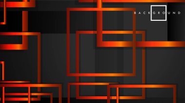 Vektör Modern Soyut Kareler Arka Planlar . siyah turuncu degrade ile. eps 10 şablonu