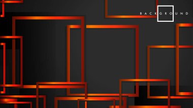 Vektör Modern Soyut Kareler Arka Planlar . siyah turuncu degrade ile. eps 10 şablonu