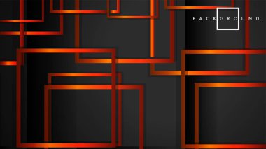 Vektör Modern Soyut Kareler Arka Planlar . siyah turuncu degrade ile. eps 10 şablonu