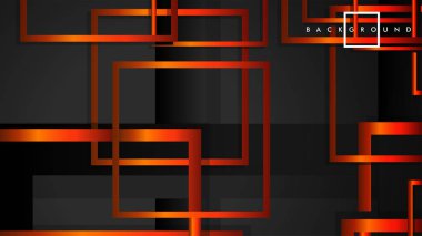Vektör Modern Soyut Kareler Arka Planlar . siyah turuncu degrade ile. eps 10 şablonu