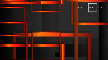 Vektör Modern Soyut Kareler Arka Planlar . siyah turuncu degrade ile. eps 10 şablonu