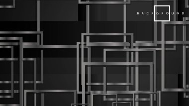 Vektör Modern Soyut Kareler Arka Planlar . siyah ve gri metal renk degradesi ile. eps 10 şablonu