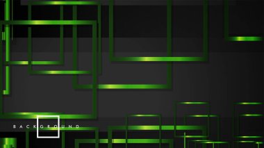 Vektör Modern Soyut Kareler Arka Planlar . siyah ve yeşil metal renk degradesi ile. eps 10 şablonu