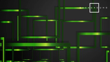 Vektör Modern Soyut Kareler Arka Planlar . siyah ve yeşil metal renk degradesi ile. eps 10 şablonu