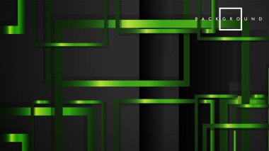 Vektör Modern Soyut Kareler Arka Planlar . siyah ve yeşil metal renk degradesi ile. eps 10 şablonu