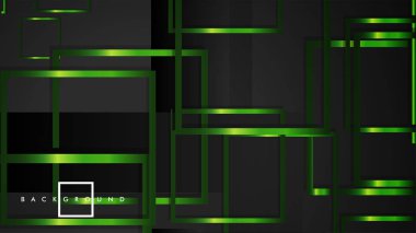 Vektör Modern Soyut Kareler Arka Planlar . siyah ve yeşil metal renk degradesi ile. eps 10 şablonu