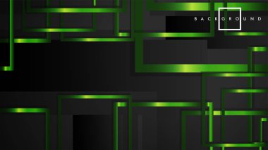 Vektör Modern Soyut Kareler Arka Planlar . siyah ve yeşil metal renk degradesi ile. eps 10 şablonu