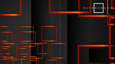 Vektör Modern Soyut Kareler Arka Planlar . siyah turuncu degrade ile. eps 10 şablonu