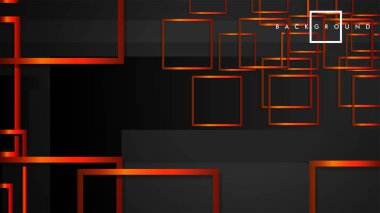 Vektör Modern Soyut Kareler Arka Planlar . siyah turuncu degrade ile. eps 10 şablonu