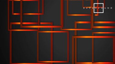 Vektör Modern Soyut Kareler Arka Planlar . siyah turuncu degrade ile. eps 10 şablonu