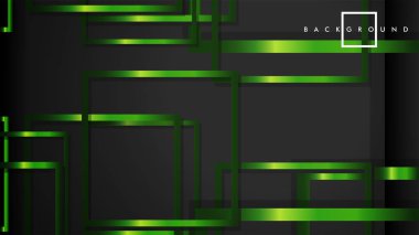 Vektör Modern Soyut Kareler Arka Planlar . siyah ve yeşil metal renk degradesi ile. eps 10 şablonu