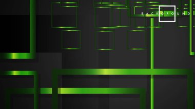 Vektör Modern Soyut Kareler Arka Planlar . siyah ve yeşil metal renk degradesi ile. eps 10 şablonu