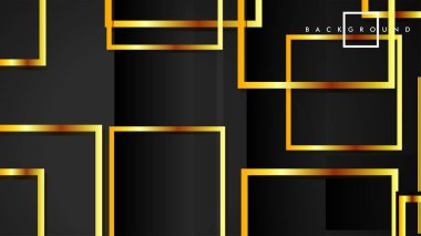 Vektör Modern Soyut Kareler Arka Planlar . siyah ve altın renk degradesi ile. eps 10 şablonu