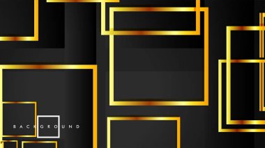 Vektör Modern Soyut Kareler Arka Planlar . siyah ve altın renk degradesi ile. eps 10 şablonu