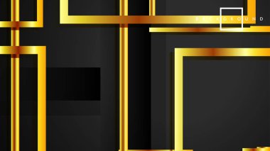 Vektör Modern Soyut Kareler Arka Planlar . siyah ve altın renk degradesi ile. eps 10 şablonu