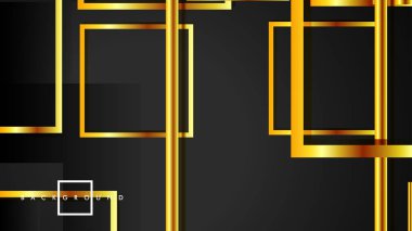 Vektör Modern Soyut Kareler Arka Planlar . siyah ve altın renk degradesi ile. eps 10 şablonu