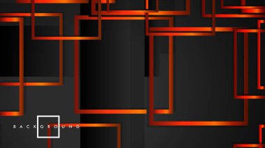 Vektör Modern Soyut Kareler Arka Planlar . siyah turuncu degrade ile. eps 10 şablonu