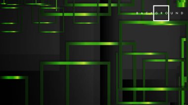 Vektör Modern Soyut Kareler Arka Planlar . siyah ve yeşil metal renk degradesi ile. eps 10 şablonu