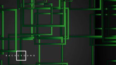 Vektör Modern Soyut Kareler Arka Planlar . siyah yeşil degrade ile. eps 10 şablonu