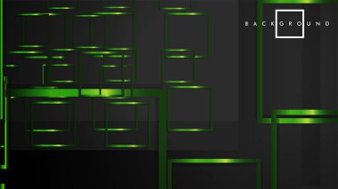 Vektör Modern Soyut Kareler Arka Planlar . siyah ve yeşil metal renk degradesi ile. eps 10 şablonu