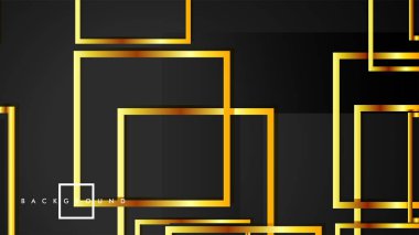 Vektör Modern Soyut Kareler Arka Planlar . siyah ve altın renk degradesi ile. eps 10 şablonu