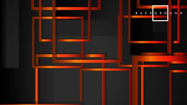 Vektör Modern Soyut Kareler Arka Planlar . siyah turuncu degrade ile. eps 10 şablonu
